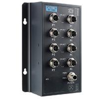 研華EKI-9508G-L 8個(gè)千兆M12端口非網(wǎng)管EN50155交換機(jī)，支持24/48 VDC供電