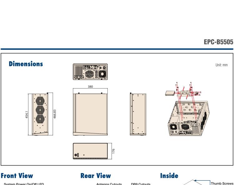 研華EPC-B5505 適配Intel? 第6/7代 Core ? i/Xeon E3系列處理器，搭載H110芯片組。標(biāo)準4U上架，廣泛適用于各種行業(yè)。